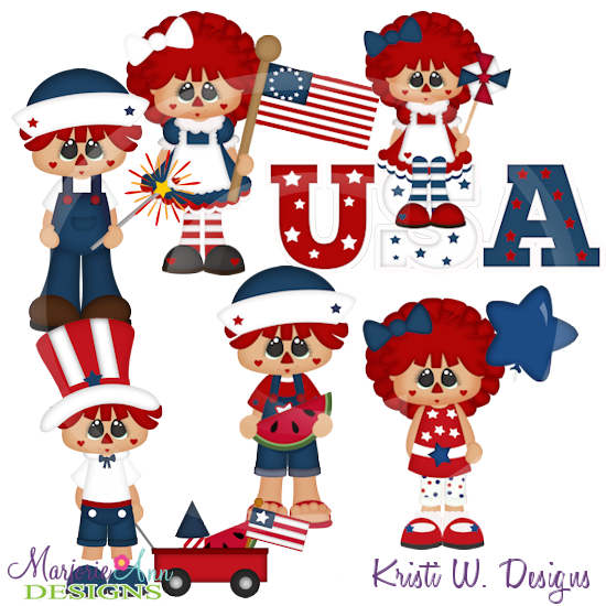 Amerian Raggedies SVG Cutting Files Includes Clipart - Click Image to Close